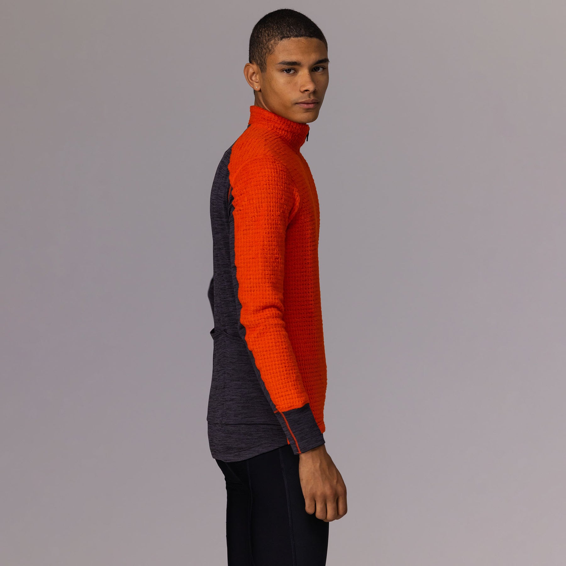 Mens Mock Turtleneck Base Layer Long Sleeve(Orange,S) at  Men's  Clothing store