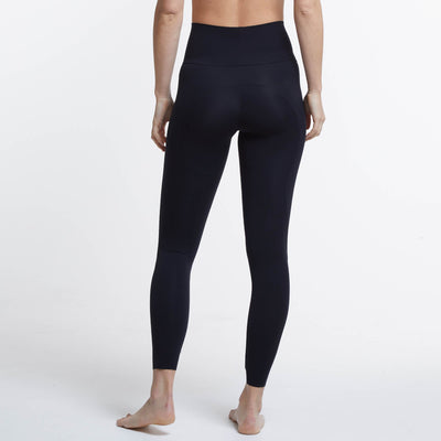 What is the social norm regarding wearing black leggings as pants in  public? Is it acceptable to do so if they have a solid color on top that  covers the waist area (